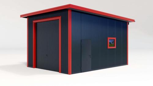 Garaż z płyty warstwowej 7x5m dach płaski zdj5
