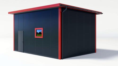 Garaż z płyty warstwowej 7x5m dach płaski zdj6
