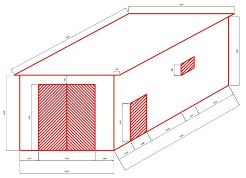 Garaż z płyty warstwowej 7x5m dach płaski zdj9